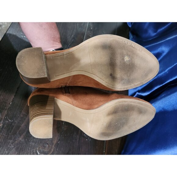 Old Navy Womens Size 8 Faux Suede Ankle Booties Brown - Picture 7 of 8